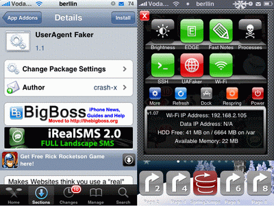 User Agent Faker. Add-on para SBSettings del Iphone