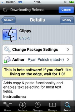 Clippy 0.95-5 - Actualización - Cydia - iPhone / iPod Touch